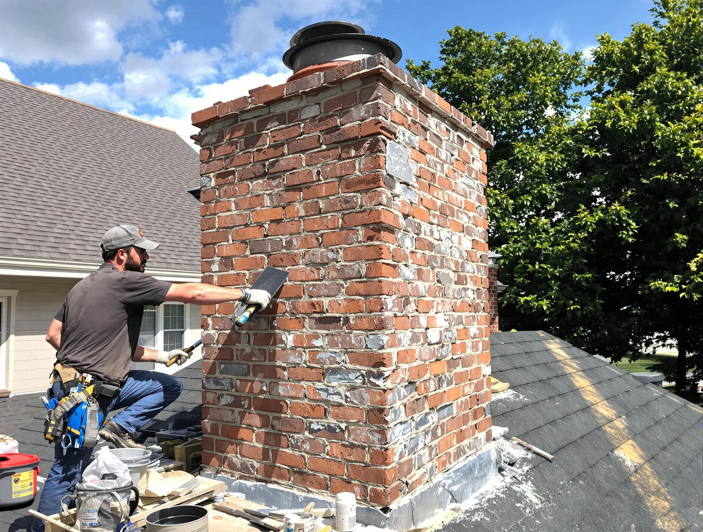 Completed chimney rebuild by Snyderville Chimney Sweep in Snyderville, UT
