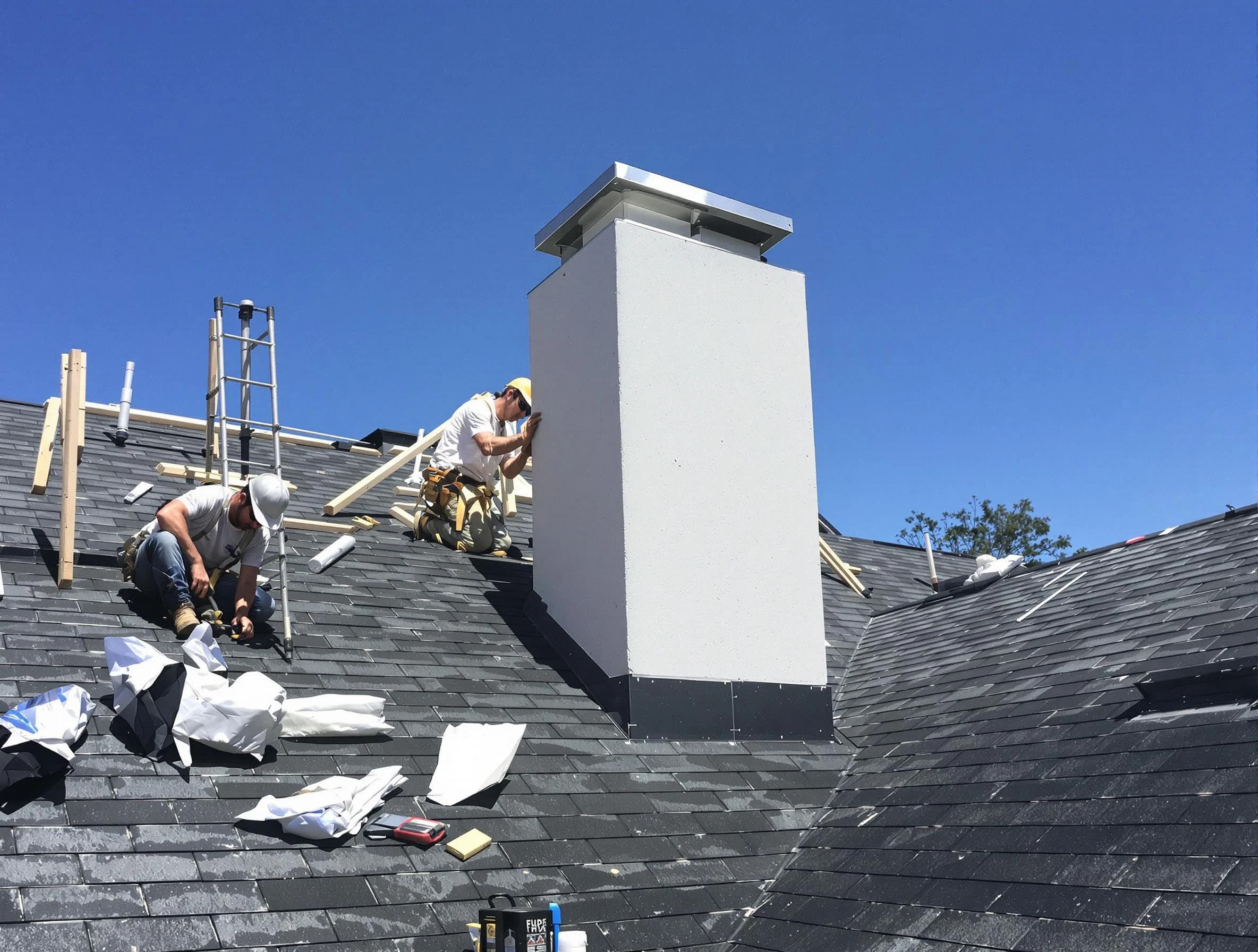 Snyderville Chimney Sweep crew installing a new chimney in Snyderville, UT