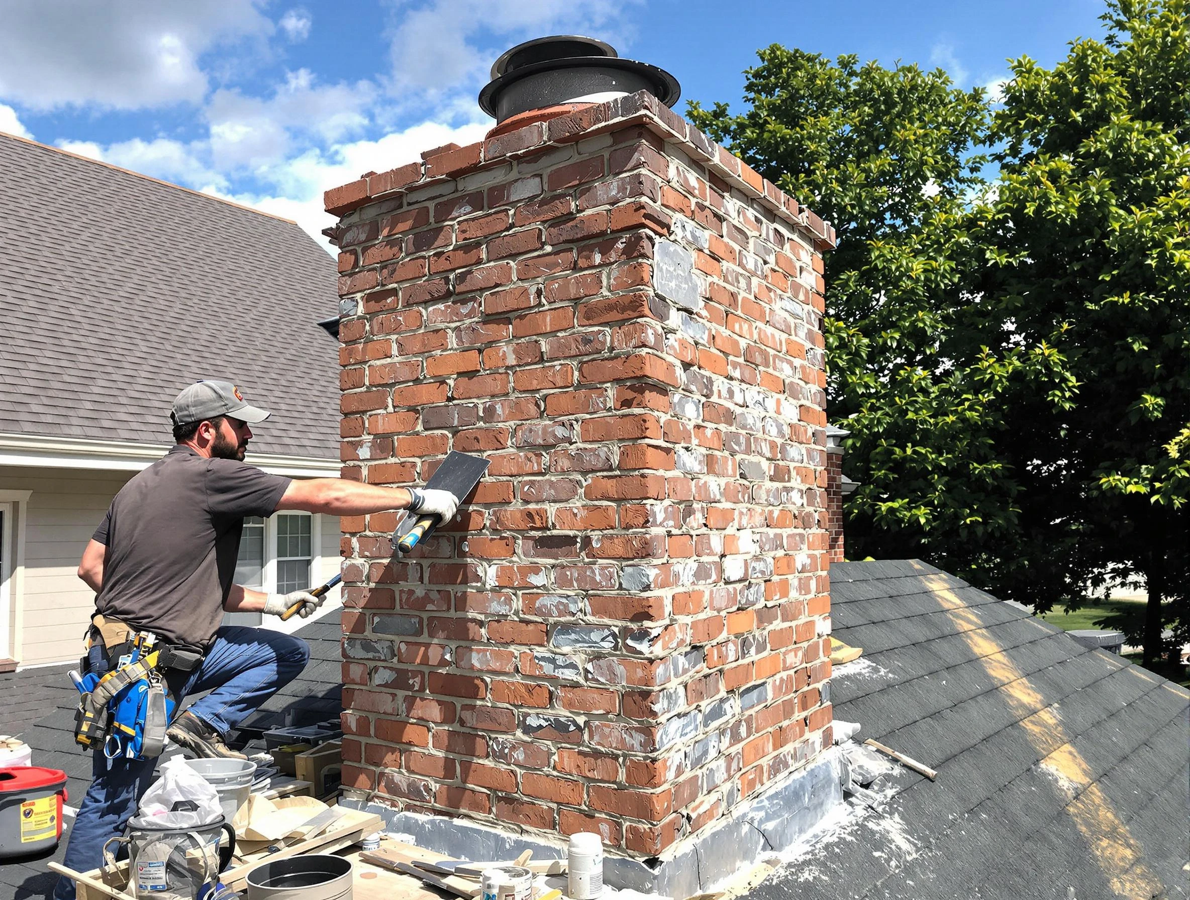 Completed chimney rebuild by Snyderville Chimney Sweep in Snyderville, UT