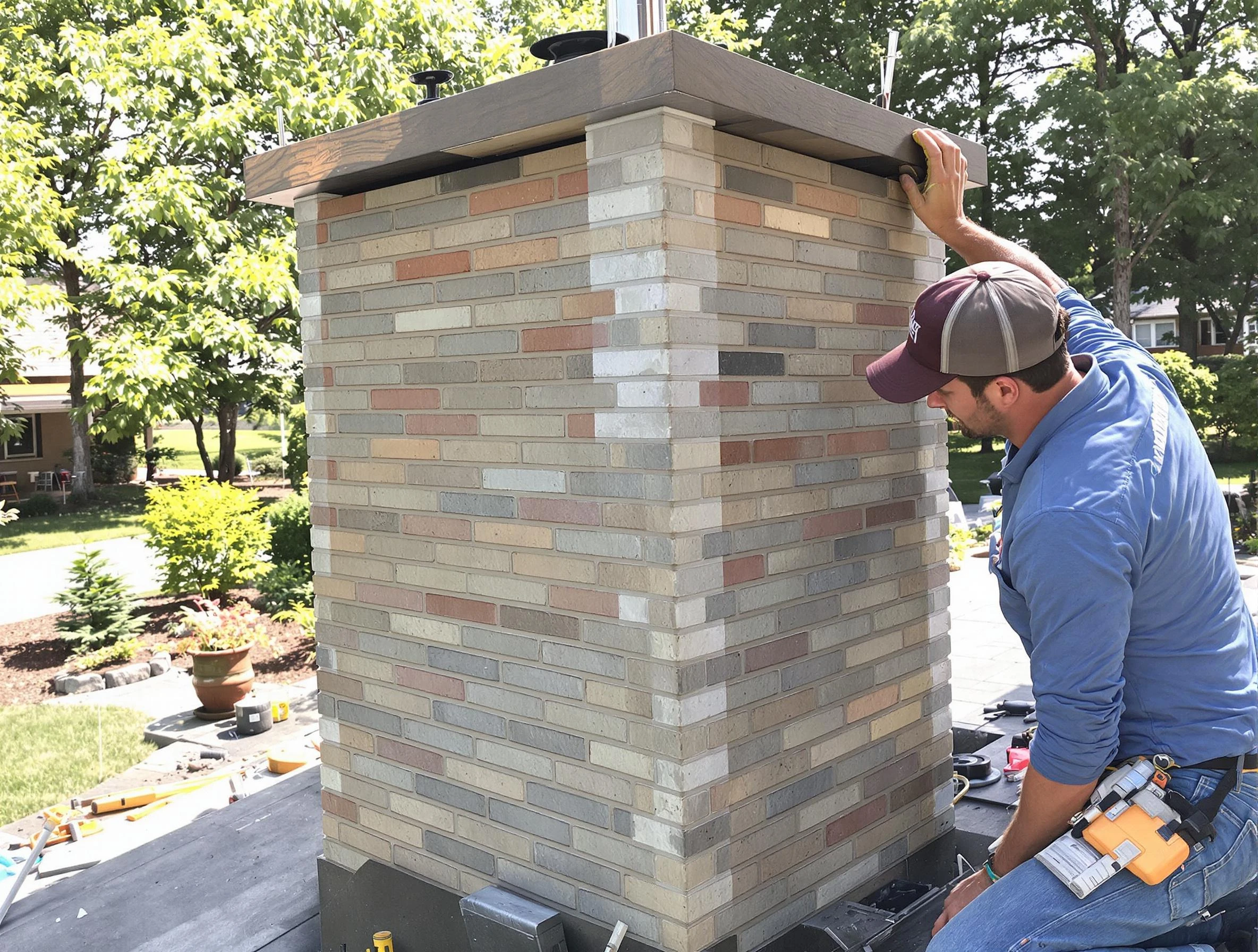 Snyderville Chimney Sweep completing a modern chimney remodel in Snyderville, UT