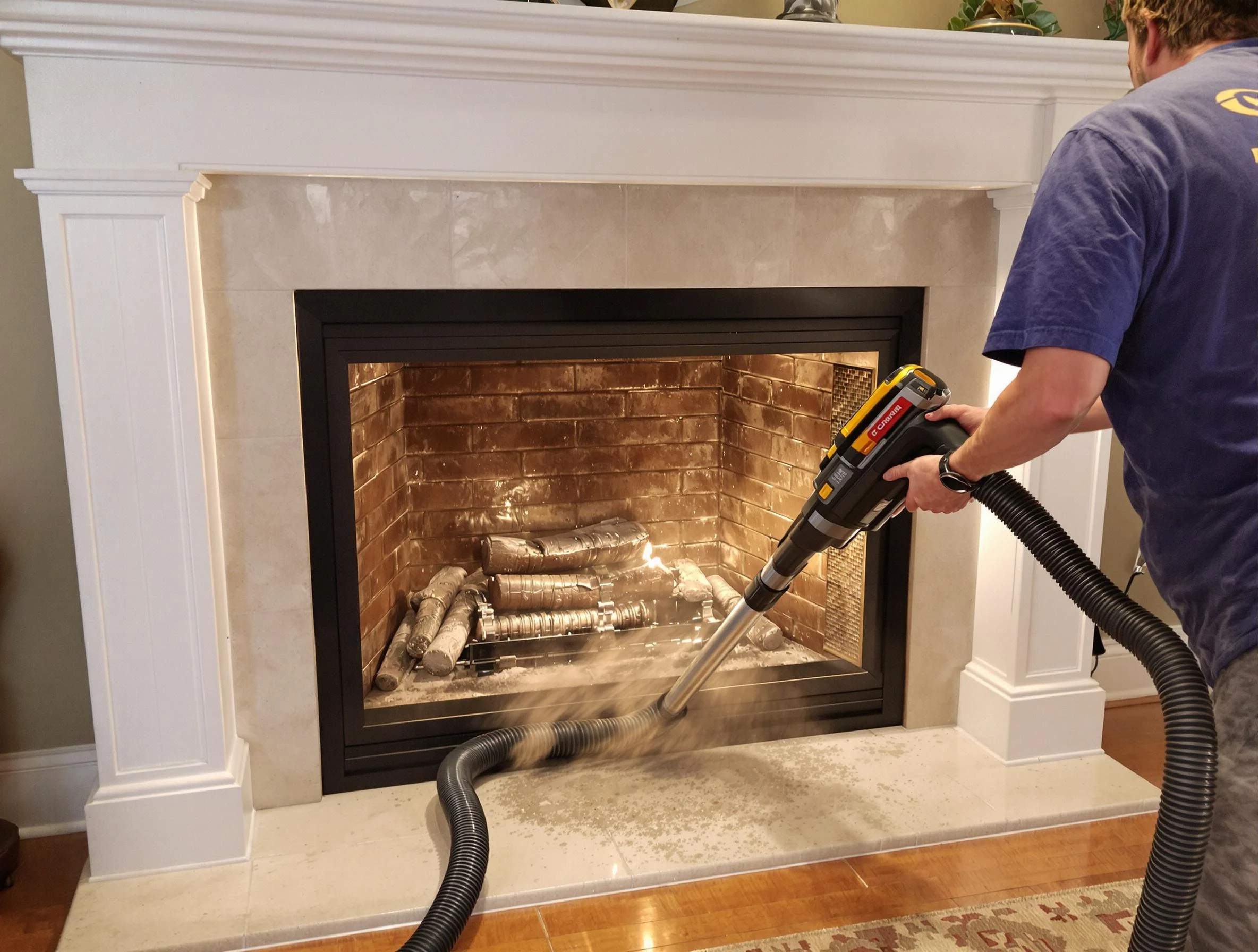 Fireplace cleaning performed by Snyderville Chimney Sweep in Snyderville, UT