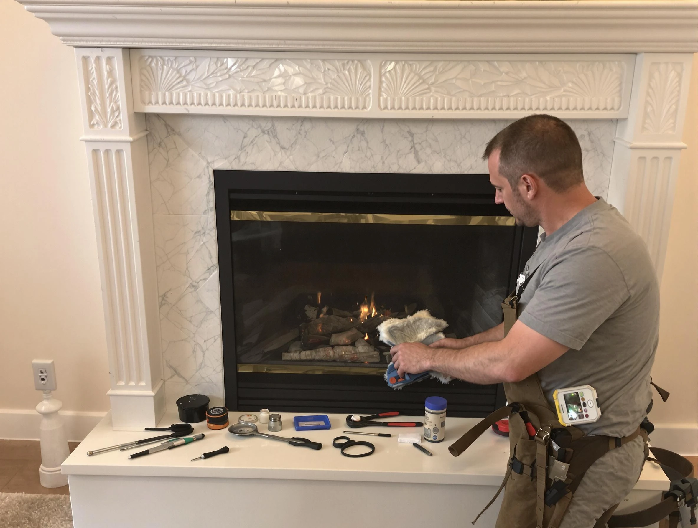 Snyderville Chimney Sweep performing fireplace maintenance in Snyderville, UT